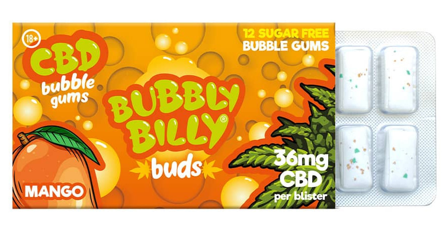 BUBBLY BILLY - CBD BUBBLE GUM - MANGO 36mg